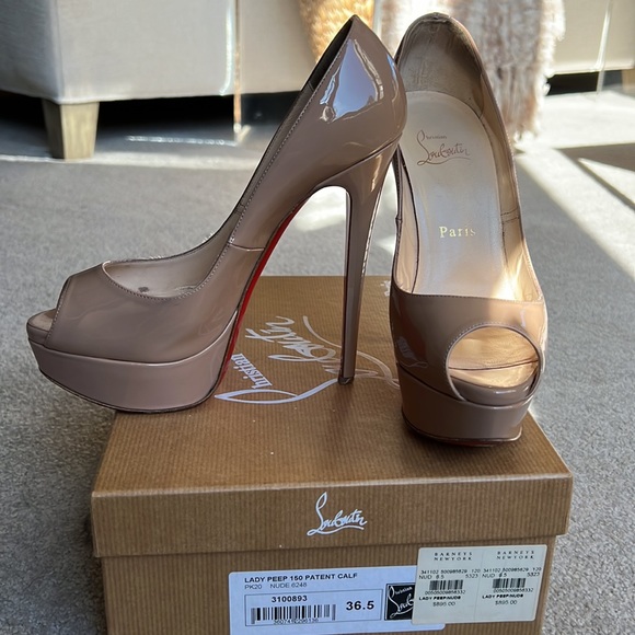 Christian Louboutin Lady Peep 150 mm Nude 36.5 - Picture 3 of 15